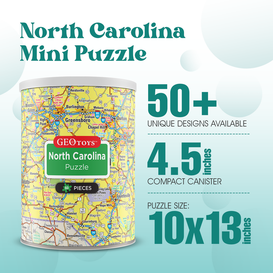 60-Piece Mini Puzzle - North Carolina