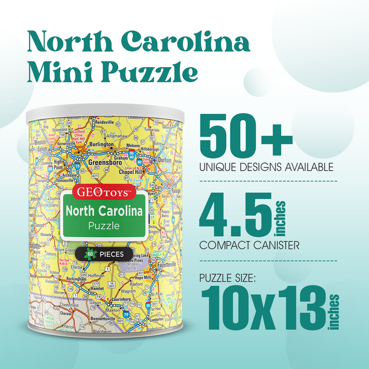 60-Piece Mini Puzzle - North Carolina