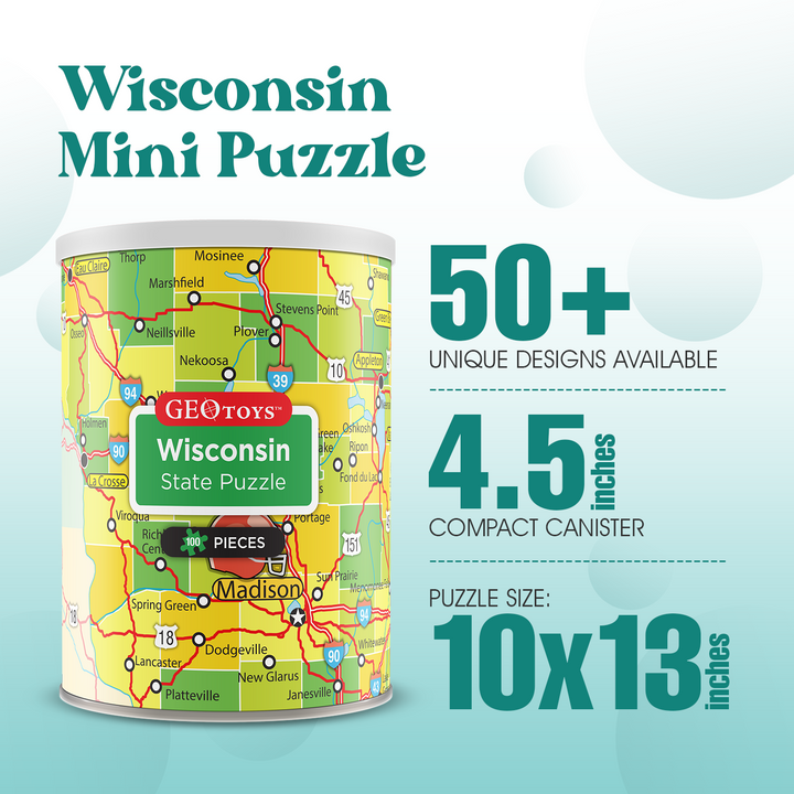 100-Piece Mini Puzzle - Wisconsin