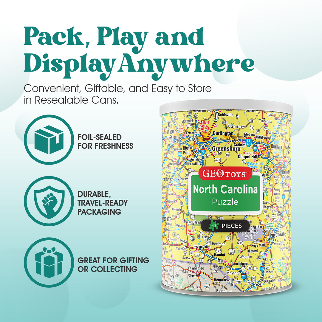60-Piece Mini Puzzle - North Carolina