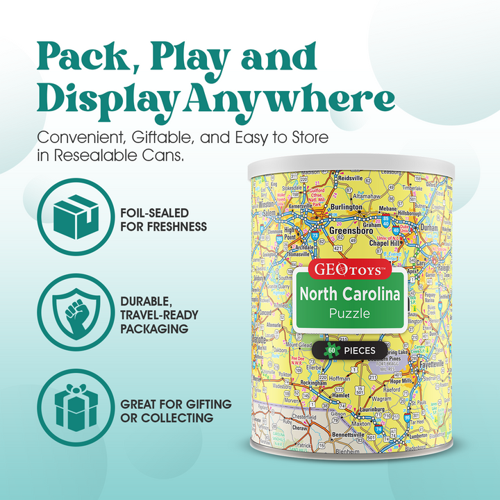 60-Piece Mini Puzzle - North Carolina