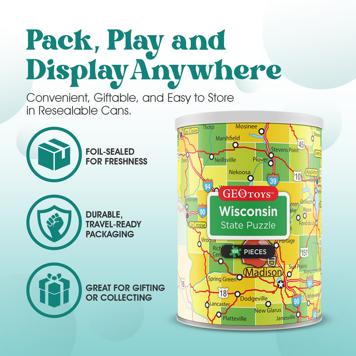 100-Piece Mini Puzzle - Wisconsin