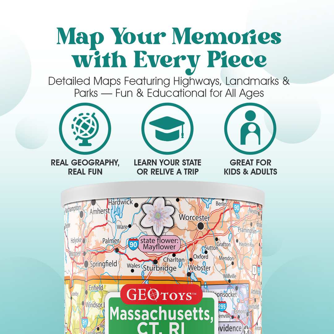 100-Piece Mini Puzzle - Massachusetts, Connecticut, and Rhode Island