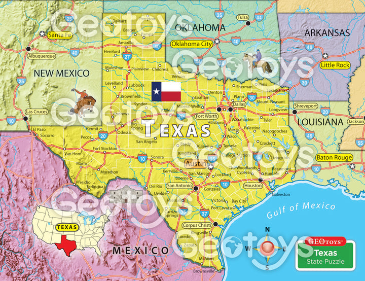 100-Piece Mini Puzzle - Texas
