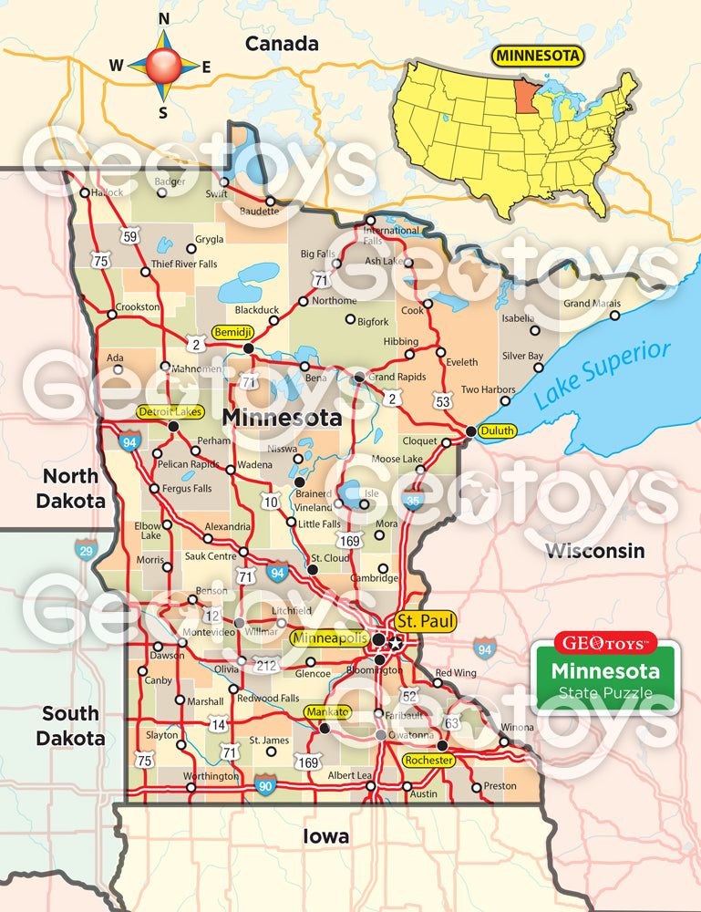 100-Piece Mini Puzzle - Minnesota
