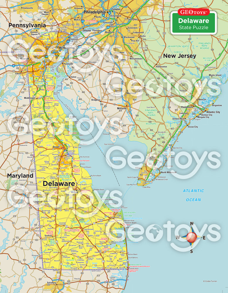 100-Piece Mini Puzzle - Delaware