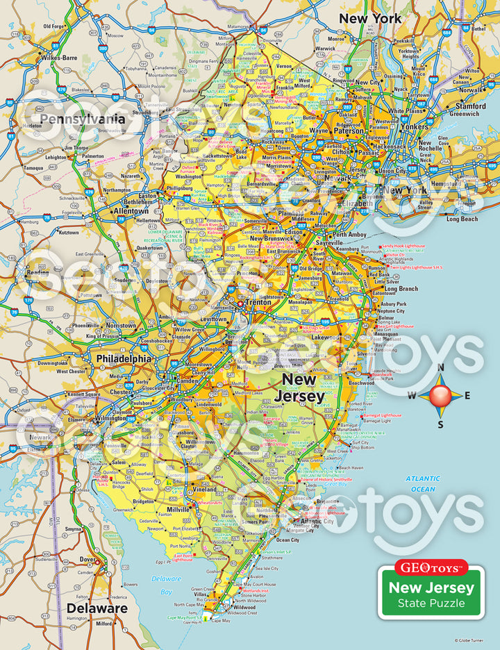 100-Piece Mini Puzzle - New Jersey