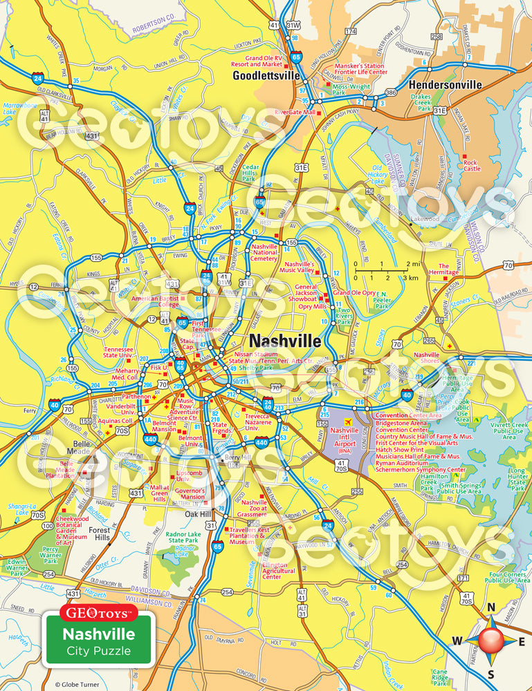 100-Piece Mini Puzzle - Nashville