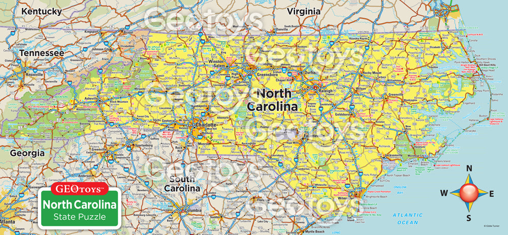 60-Piece Mini Puzzle - North Carolina