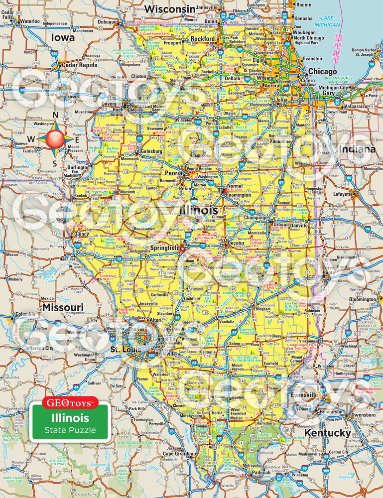100-Piece Mini Puzzle - Illinois