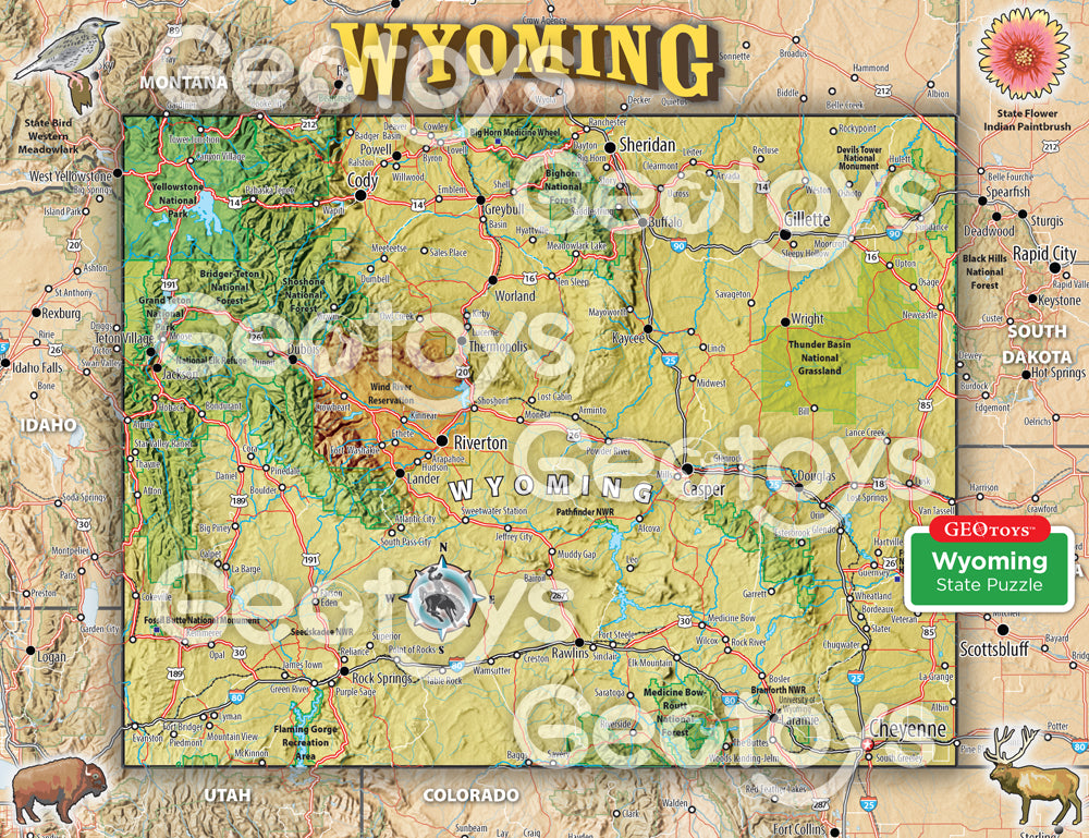 100-Piece Mini Puzzle - Wyoming