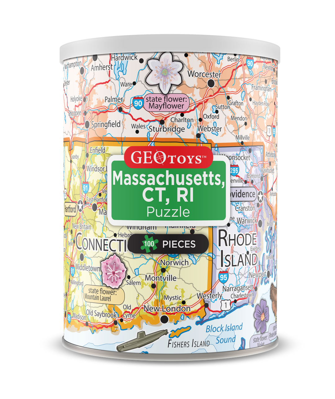 100-Piece Mini Puzzle - Massachusetts, Connecticut, and Rhode Island