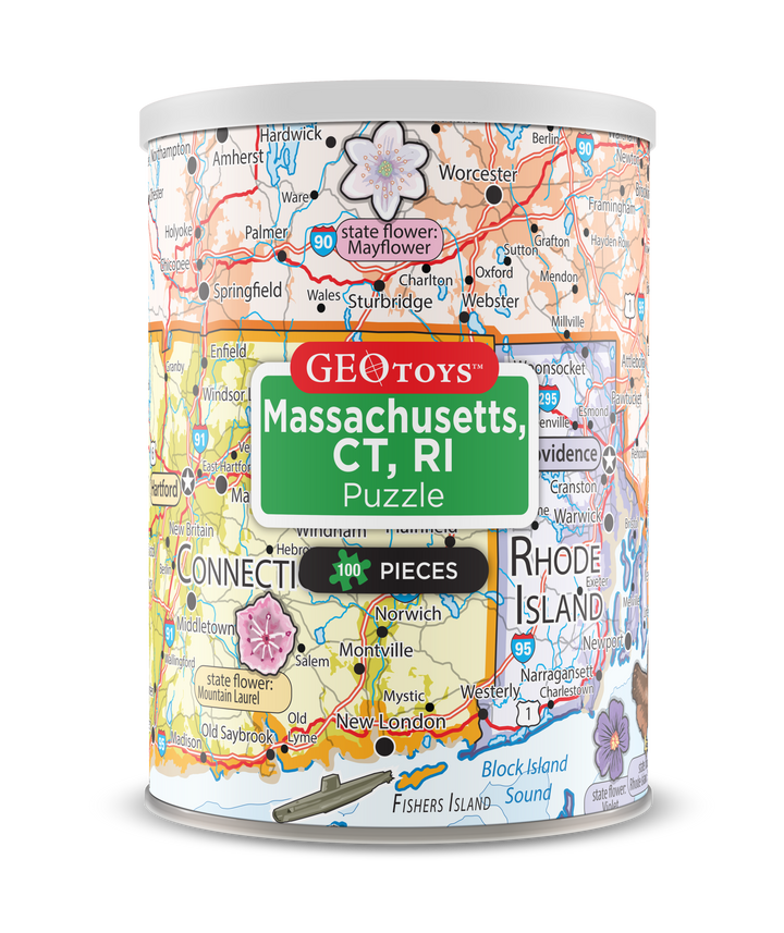 100-Piece Mini Puzzle - Massachusetts, Connecticut, and Rhode Island