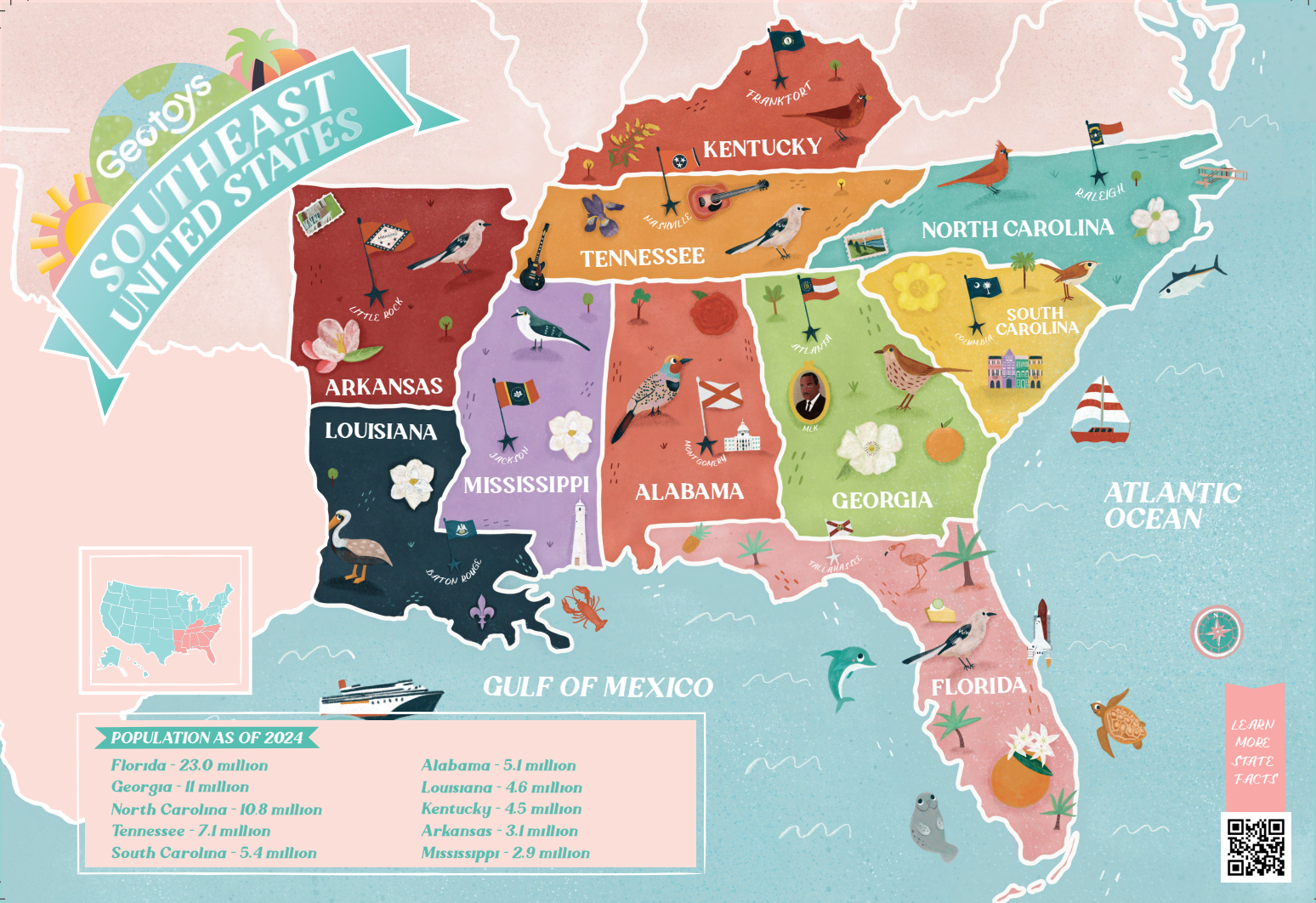Geo Facts: Southeast Region of the USA