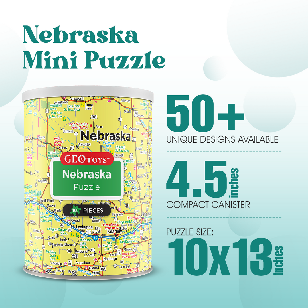 100-Piece Mini Puzzle - Nebraska