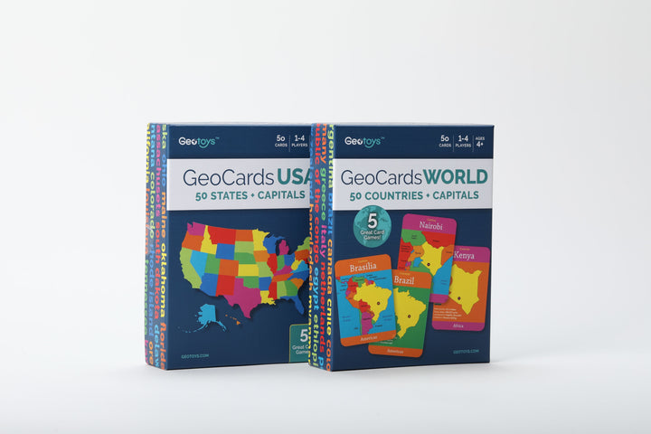 GeoCards Game Set of 2 (World and USA)