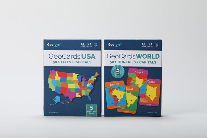 GeoCards Game Set of 2 (World and USA)