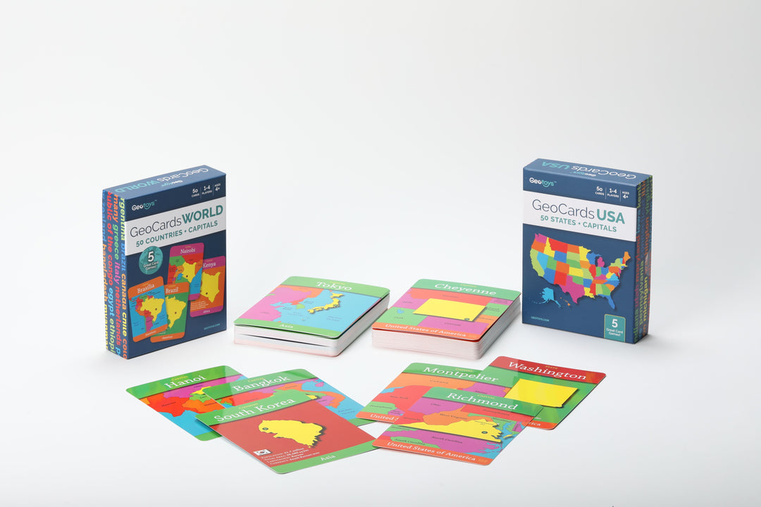 GeoCards Game Set of 2 (World and USA)