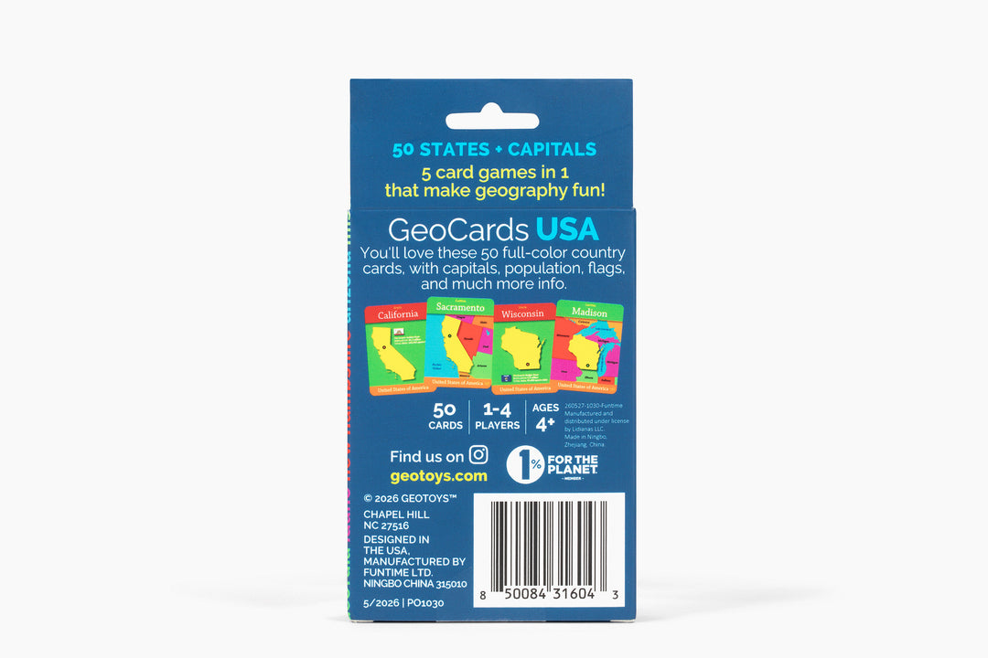 GeoCards USA On-the-Go 5-in-1 Card Games