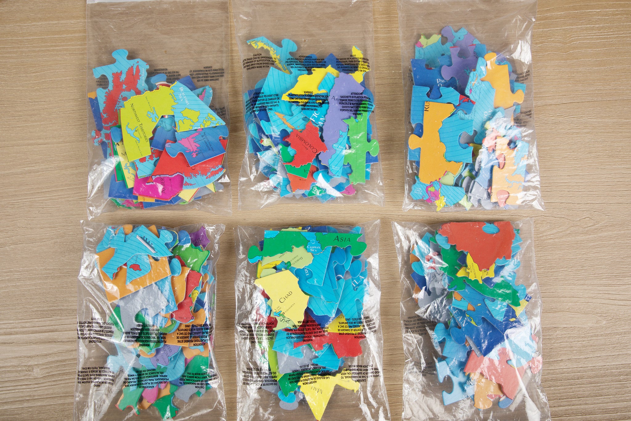 6 GeoPuzzles in One Box, Geography Jigsaw Puzzles – Geotoys
