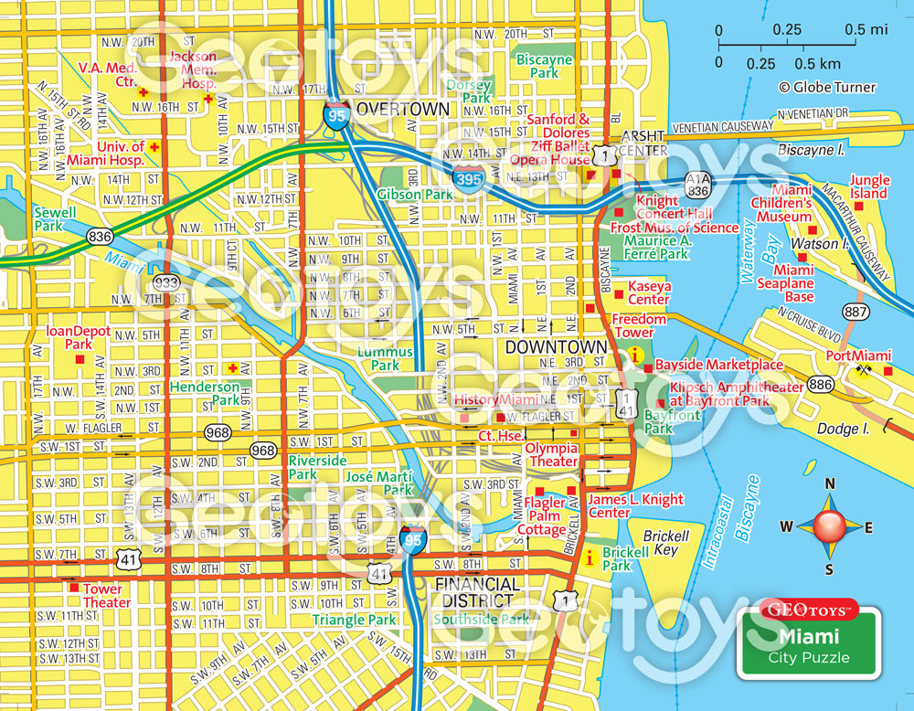 100-Piece Mini Puzzle - Miami