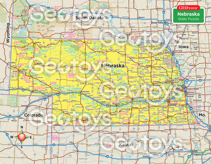 100-Piece Mini Puzzle - Nebraska