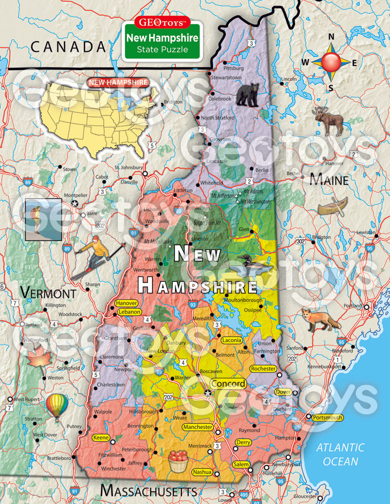 100-Piece Mini Puzzle - New Hampshire