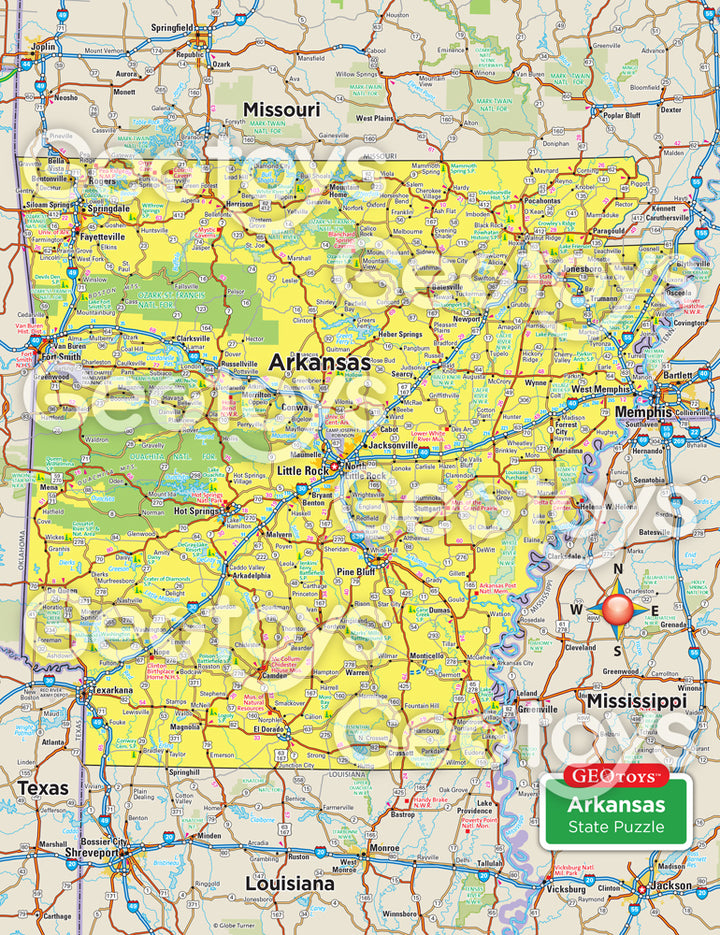 100-Piece Mini Puzzle - Arkansas