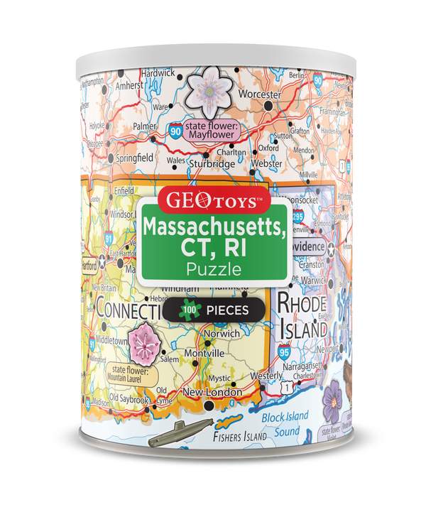 100-Piece Mini Puzzle - Massachusetts, Connecticut, and Rhode Island