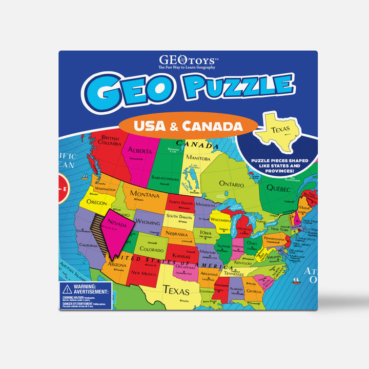 GeoPuzzle USA and Canada, 69 Piece Geography Jigsaw Puzzle