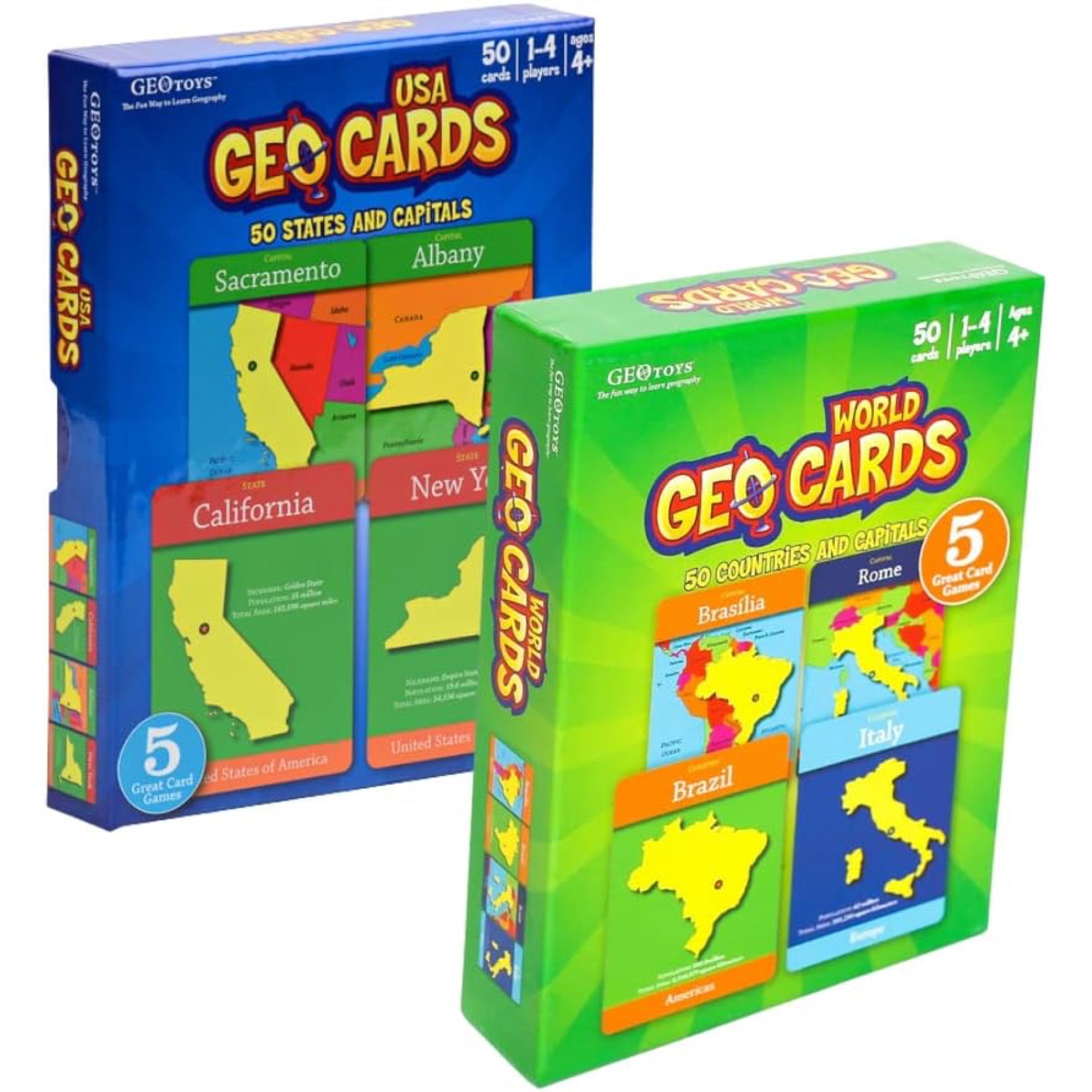 GeoCards World 5-in-1 Card Games – Geotoys